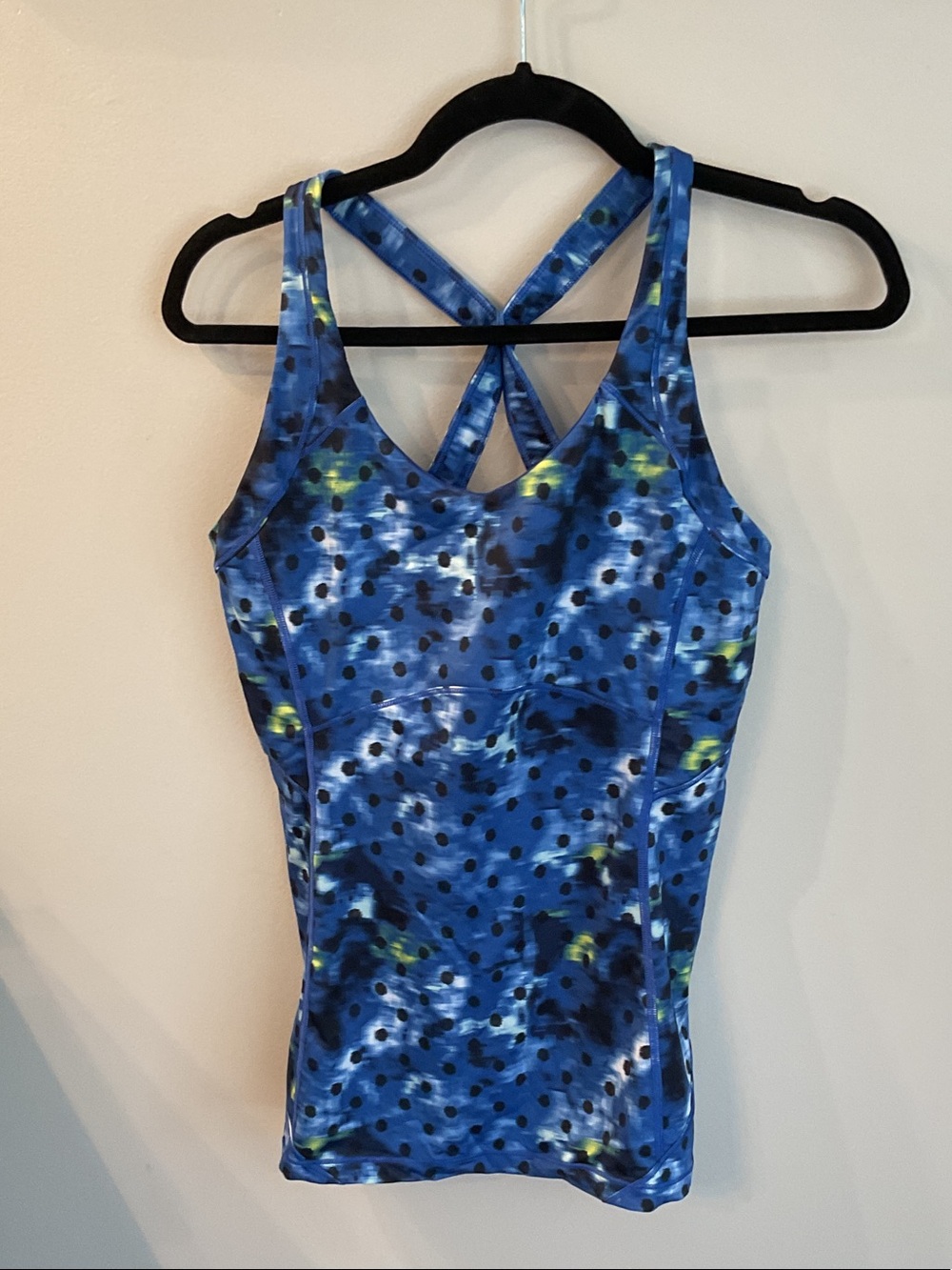 lululemon athletica Blue Printed Cross-Back One-Piece Swim